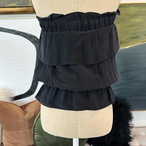 Ty Collection by Tiffany Saidnia 💯 Silk Strapless Ruffle Button Down Blouse - Picture 5 of 9